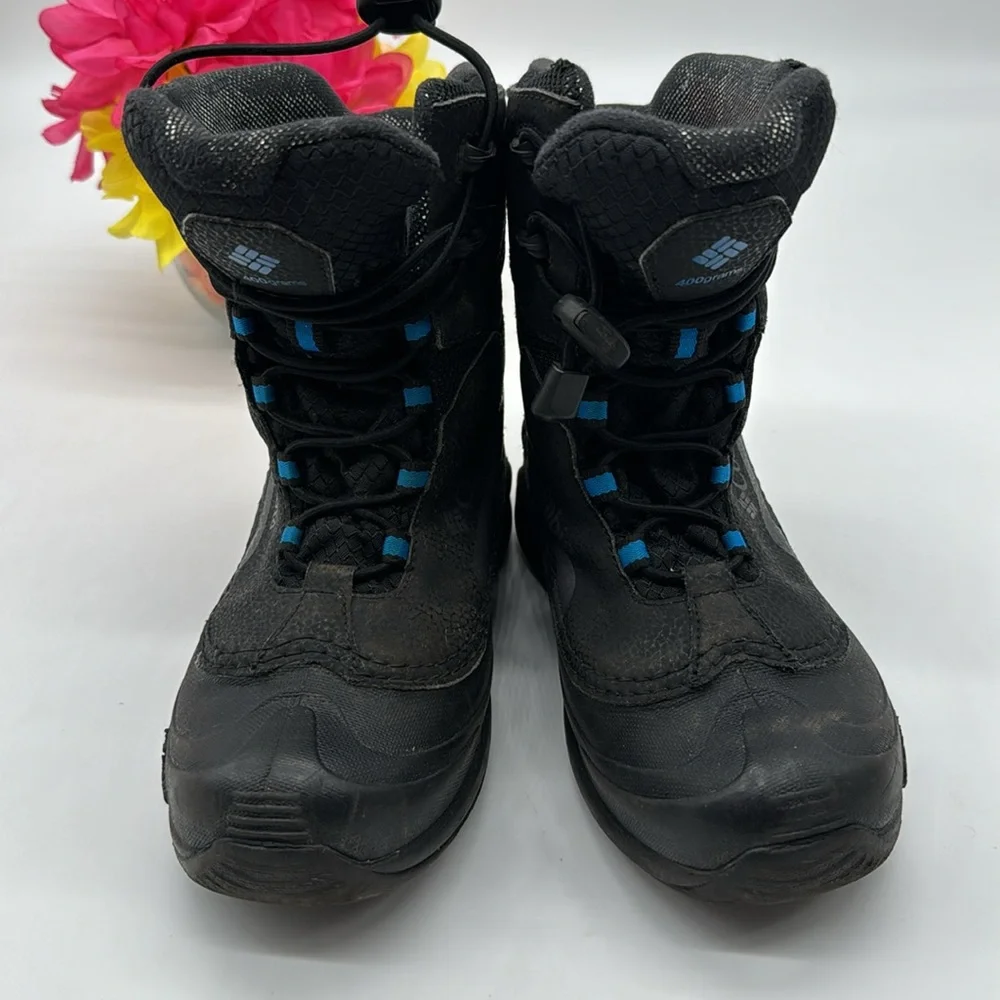 Columbia Black Blue Winter Boots Size 3 WRB6472D